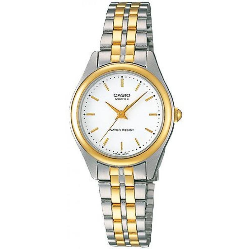 Casio Vintage Women's Silver & Gold Stainless Steel Strap Watch- LTP-1129G-7ARDF-Watch Portal Philippines