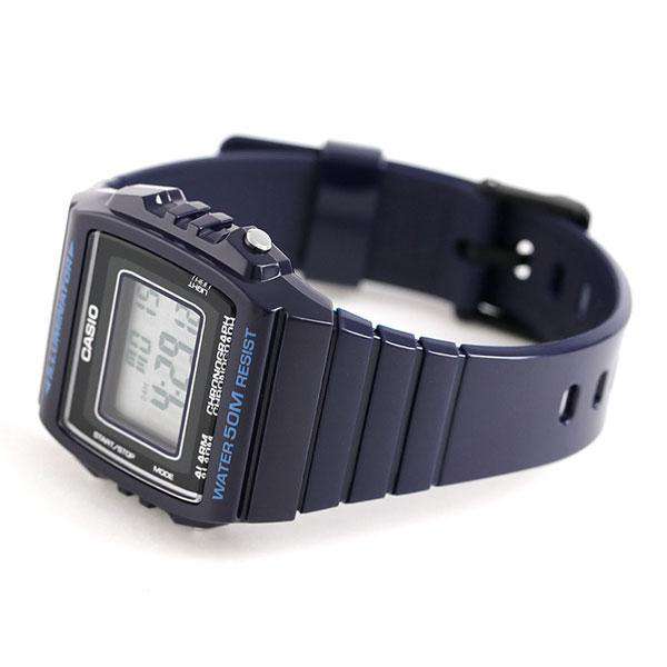 Casio W-215H-2A Navy Blue Resin Strap Watch For Men and Women-Watch Portal Philippines