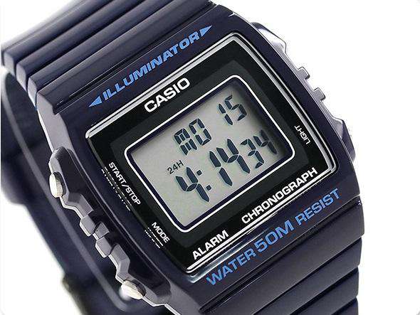Casio W-215H-2A Navy Blue Resin Strap Watch For Men and Women-Watch Portal Philippines