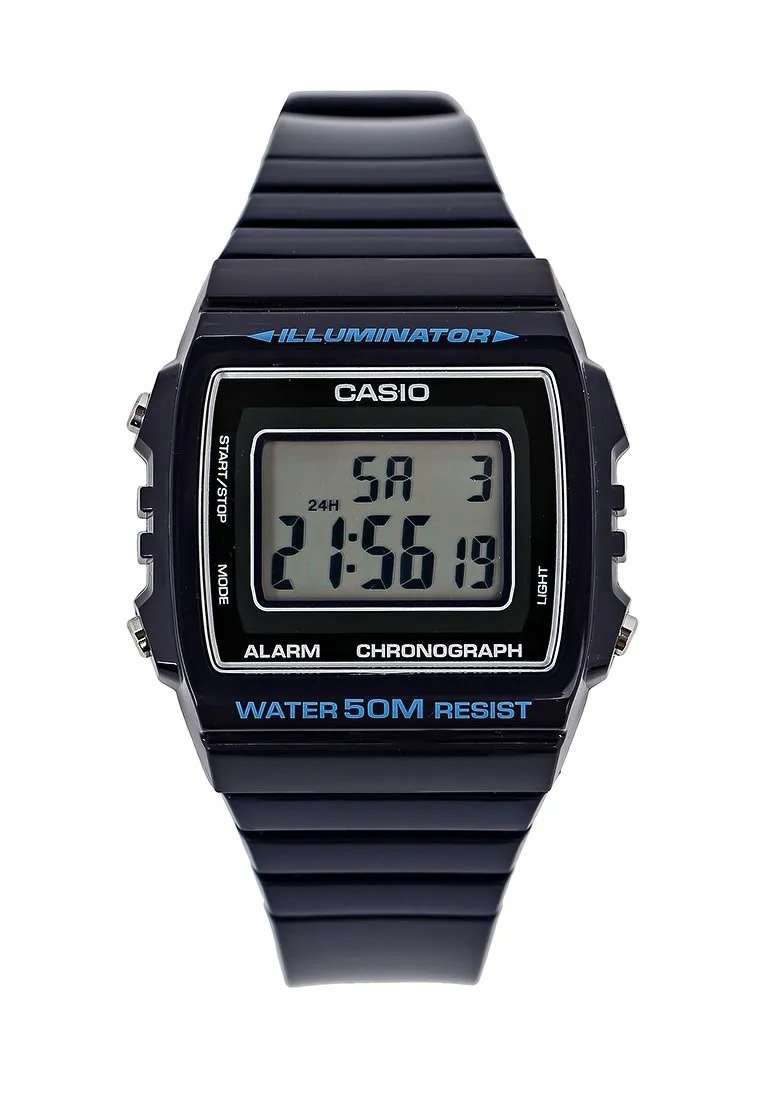 Casio W-215H-2A Navy Blue Resin Strap Watch For Men and Women-Watch Portal Philippines