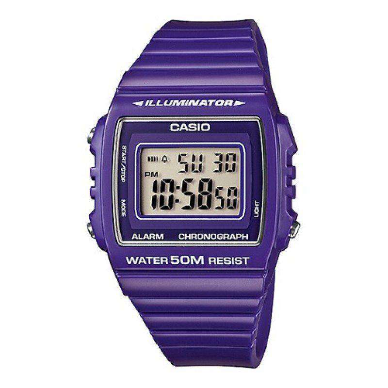 Casio W-215H-6A Purple Resin Strap Watch For Men and Women-Watch Portal Philippines