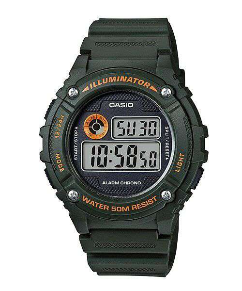 Casio W-216H-3B Green Resin Digital Watch for Men-Watch Portal Philippines