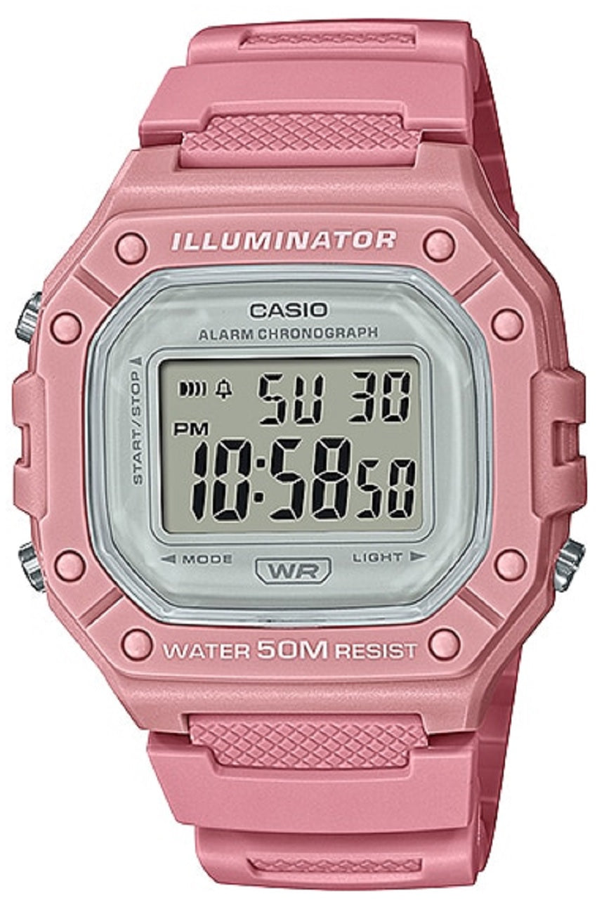 Casio W-218HC-4A Pink Resin Watch-Watch Portal Philippines