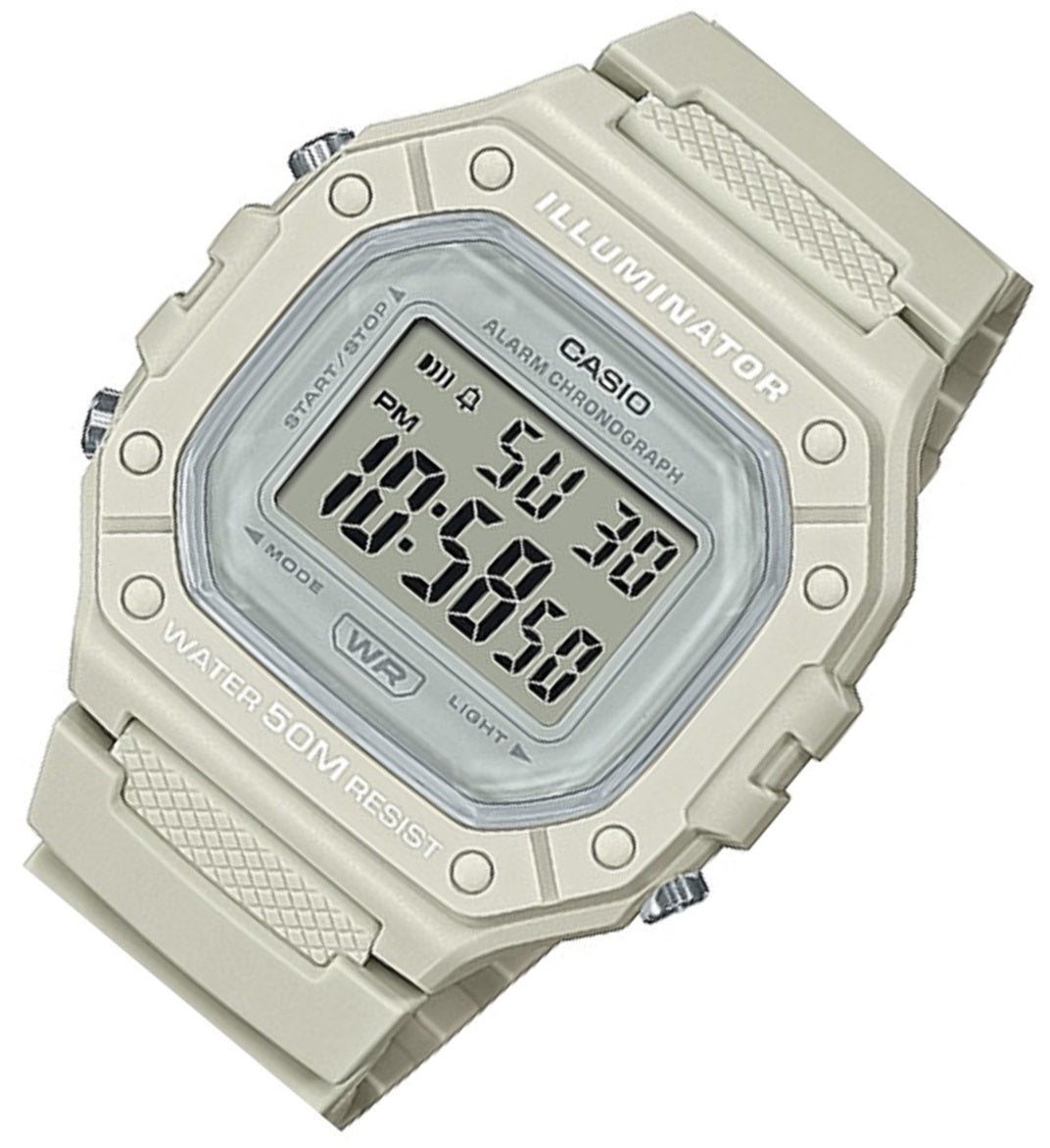 Casio W-218HC-8A Off White Resin Strap Watch for Men-Watch Portal Philippines