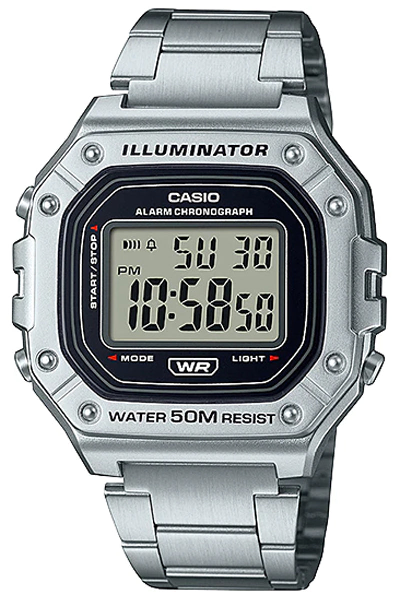 Casio W-218HD-1A Silver Stainless Steel Watch for Men-Watch Portal Philippines