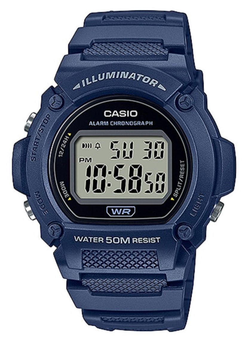 Casio W-219H-2A Blue Resin Strap Watch for Men-Watch Portal Philippines