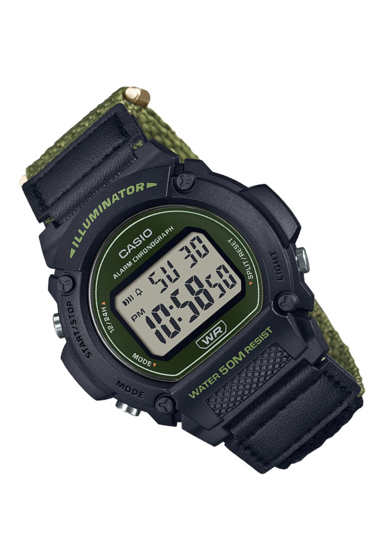 Casio W-219HB-3A Digital Nylon Strap Watch For Men-Watch Portal Philippines
