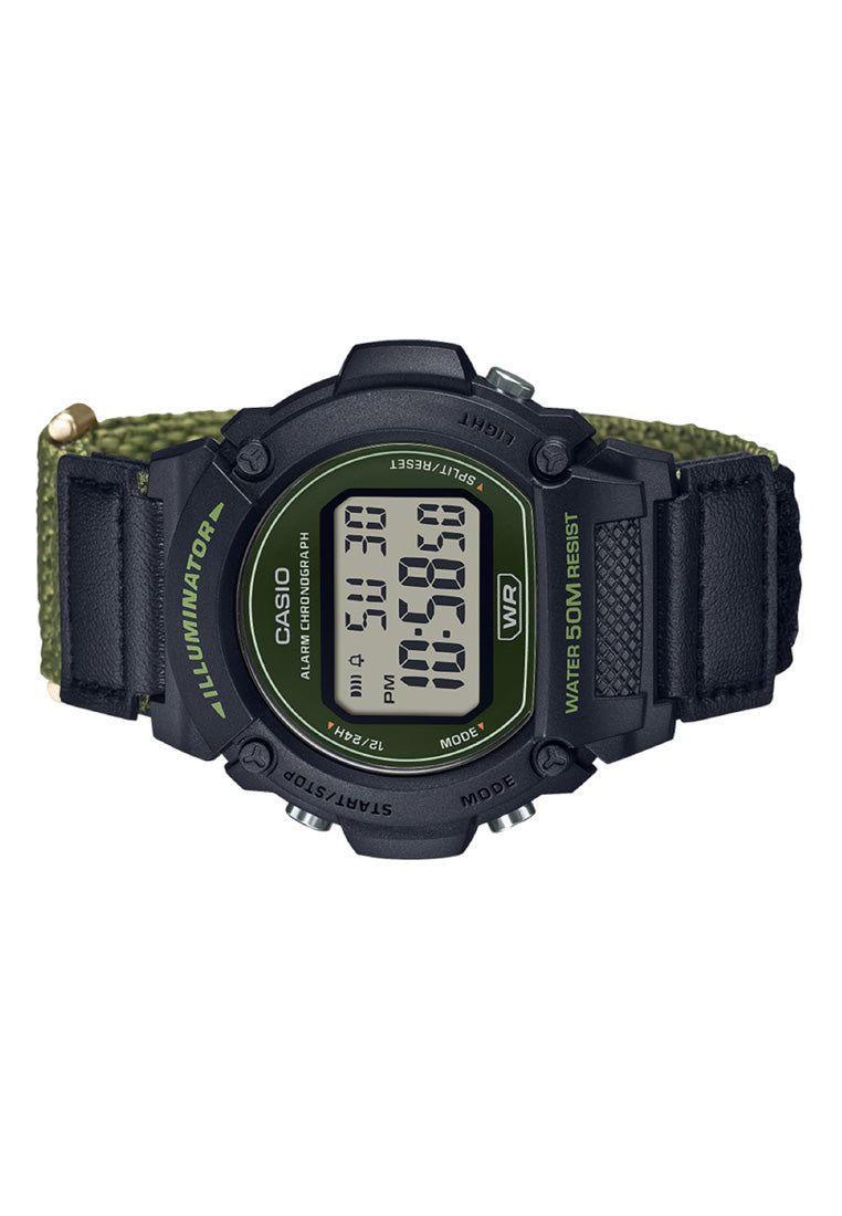 Casio W-219HB-3A Digital Nylon Strap Watch For Men-Watch Portal Philippines