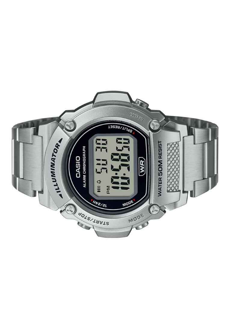 Casio W-219HD-1A Digital Stainless Steel Strap Watch For Men-Watch Portal Philippines
