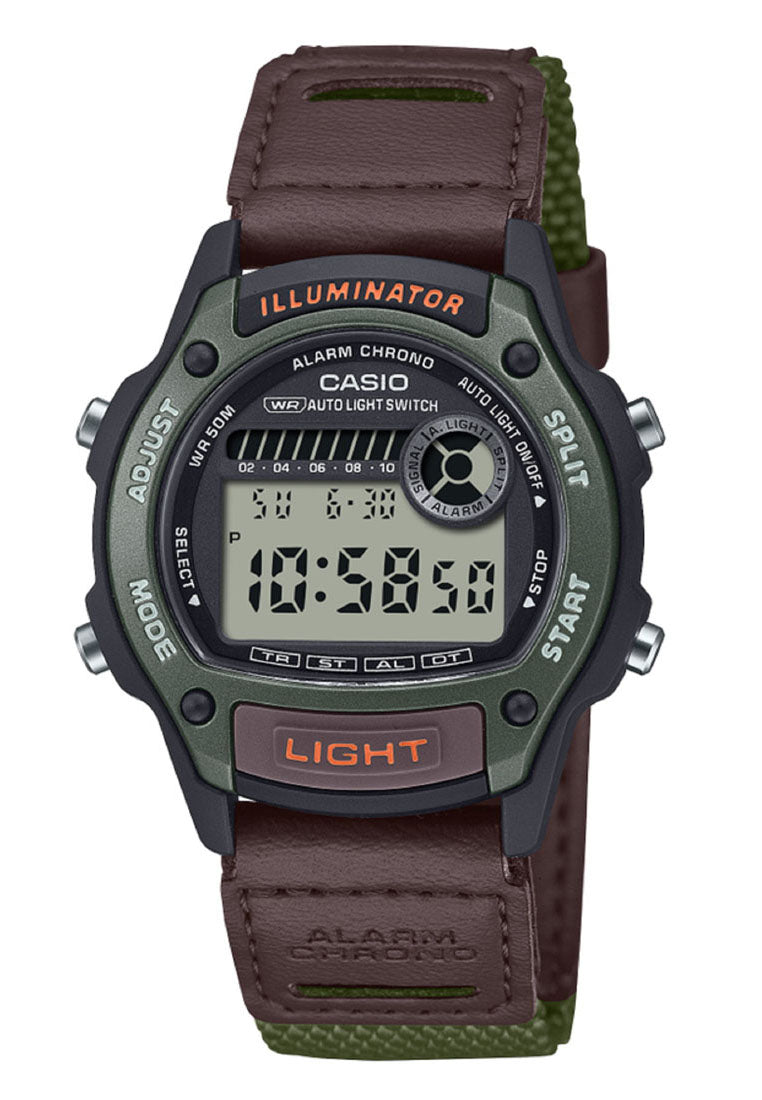 Casio W-220HF-3A Digital Leather Strap Watch for Men-Watch Portal Philippines