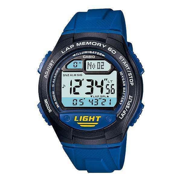 Casio W-734-2AV Blue Rubber Strap Sports Watch for Men-Watch Portal Philippines