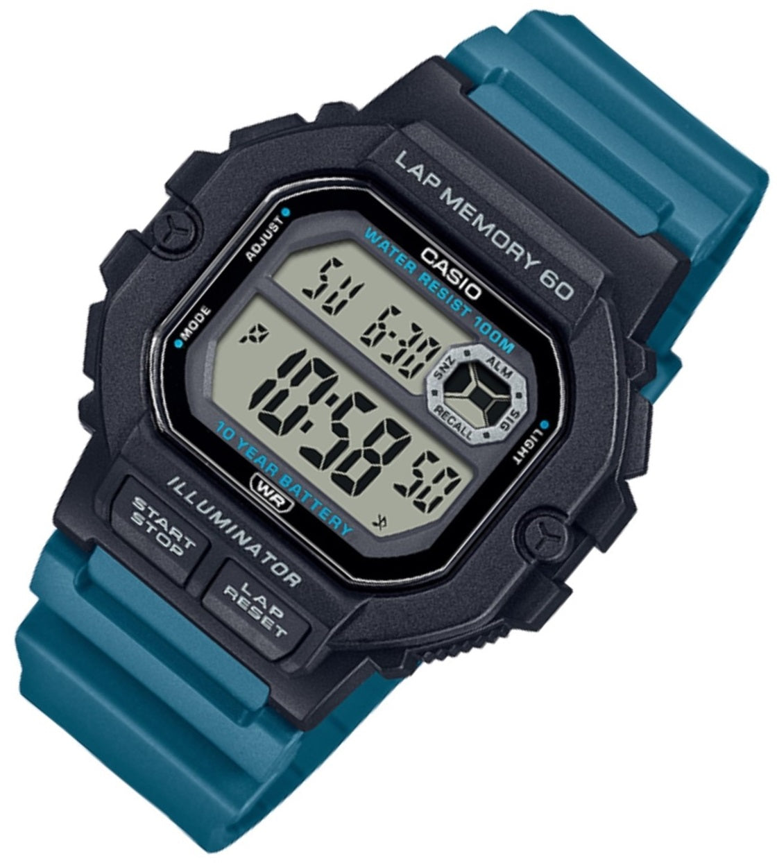 Casio WS-1400H-3A Aqua Blue Resin Strap Watch for Men-Watch Portal Philippines