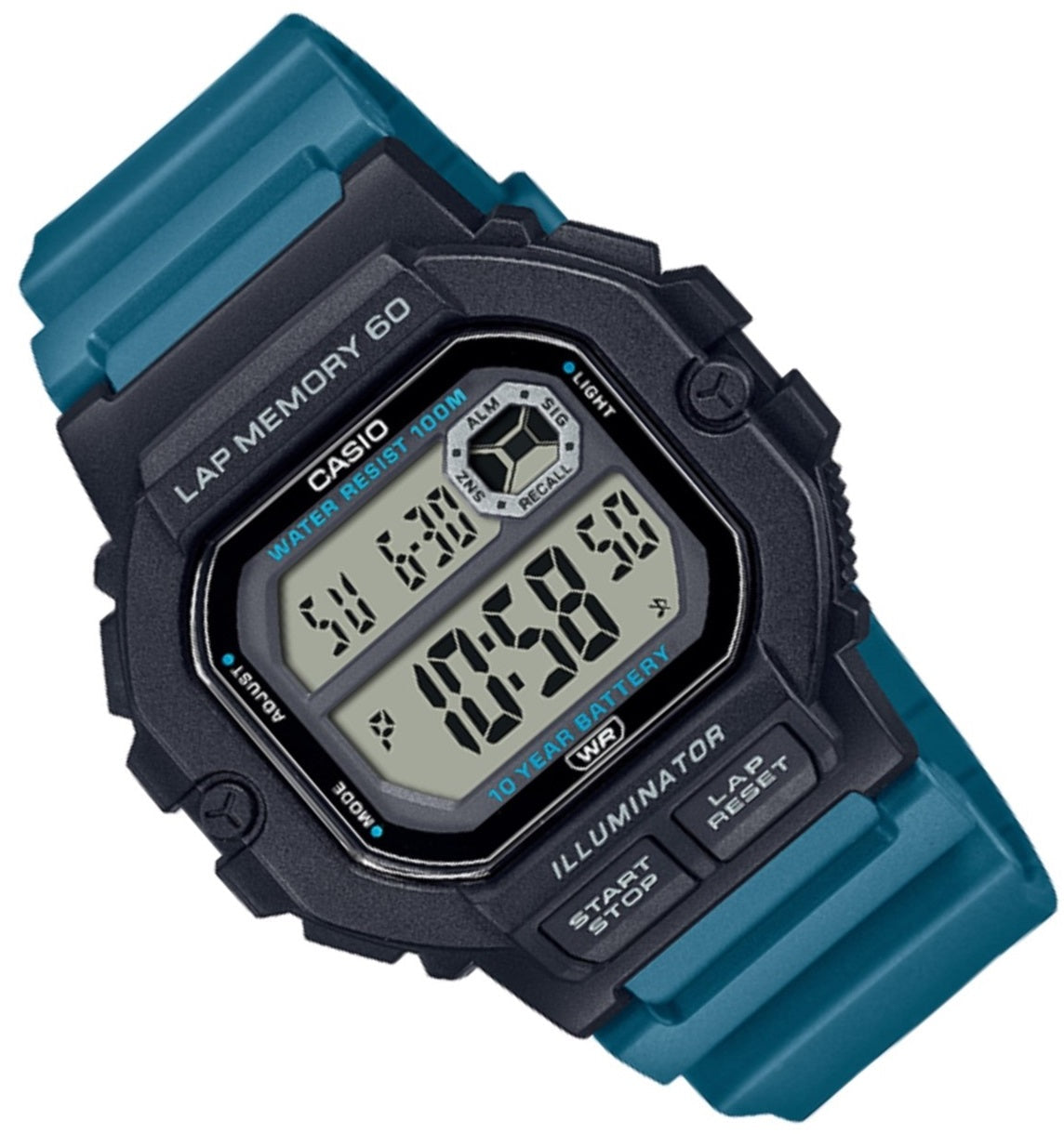 Casio WS-1400H-3A Aqua Blue Resin Strap Watch for Men-Watch Portal Philippines