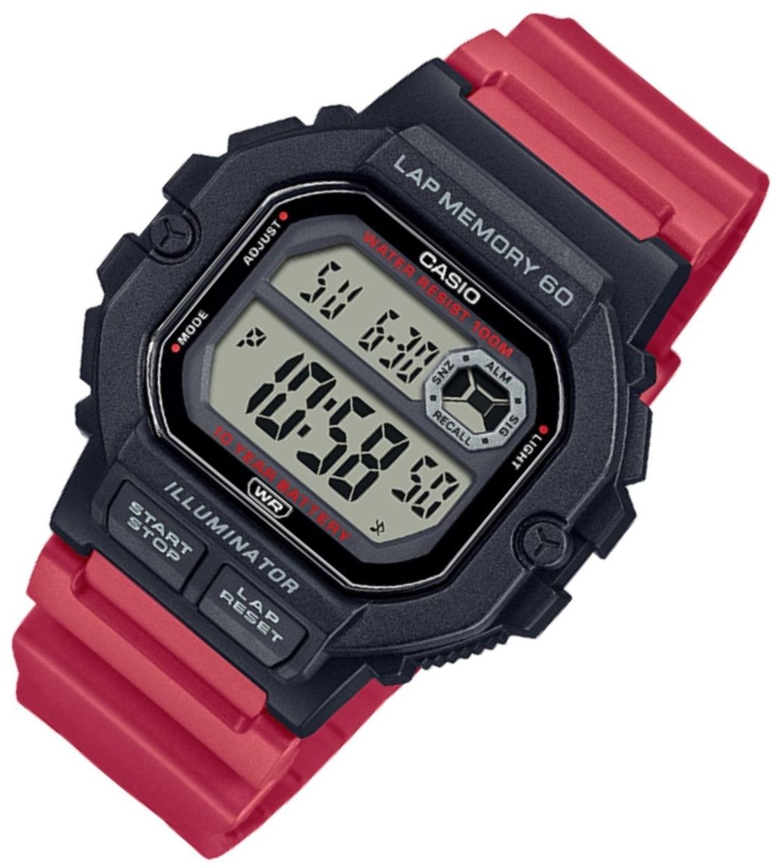 Casio WS-1400H-4A Red Resin Strap Watch for Men-Watch Portal Philippines