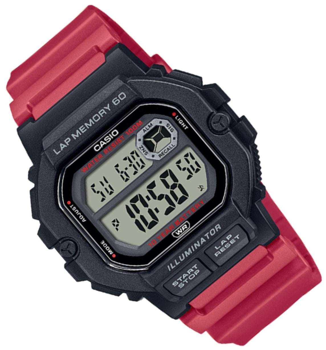 Casio WS-1400H-4A Red Resin Strap Watch for Men-Watch Portal Philippines