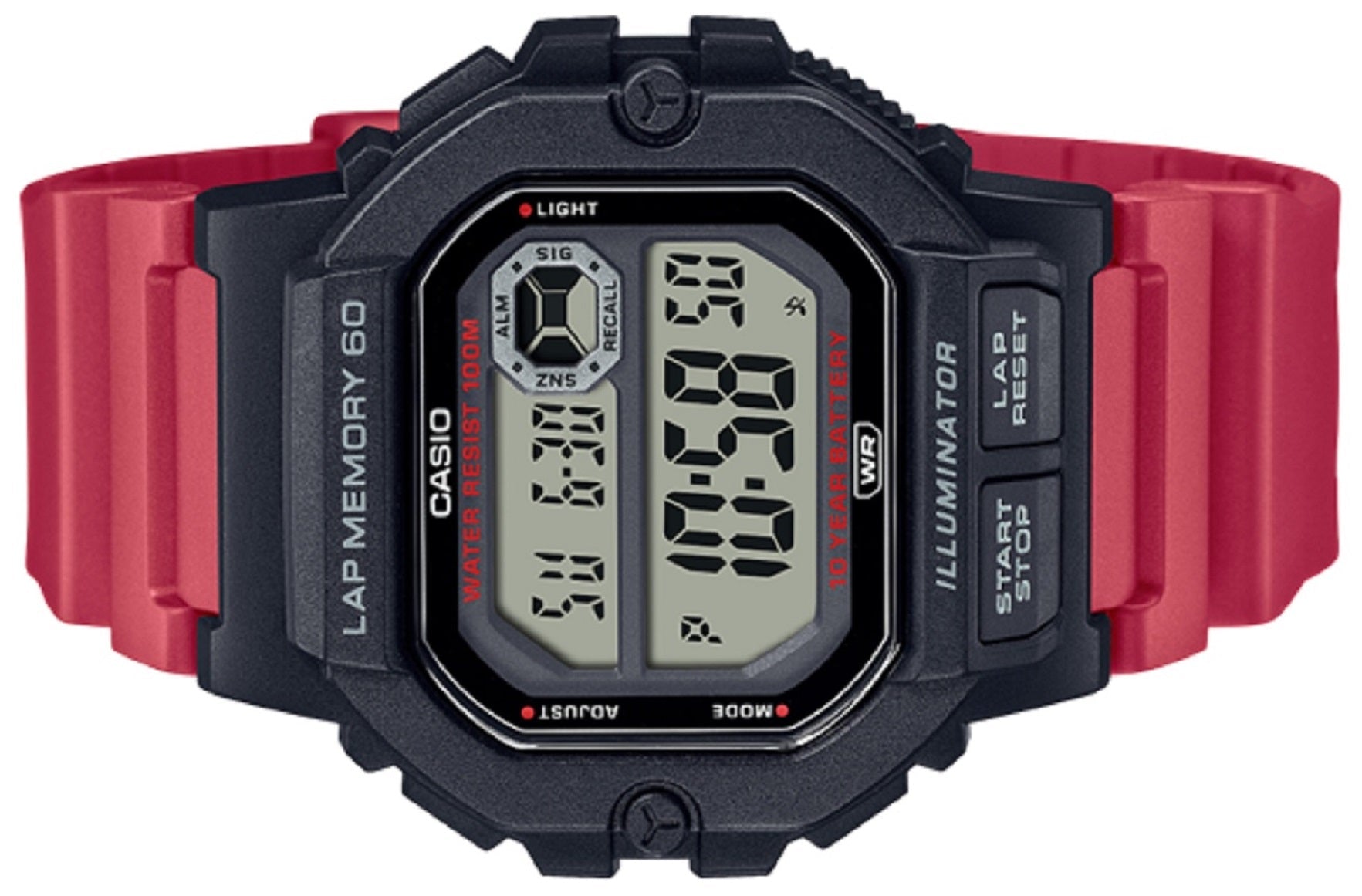Casio WS-1400H-4A Red Resin Strap Watch for Men-Watch Portal Philippines
