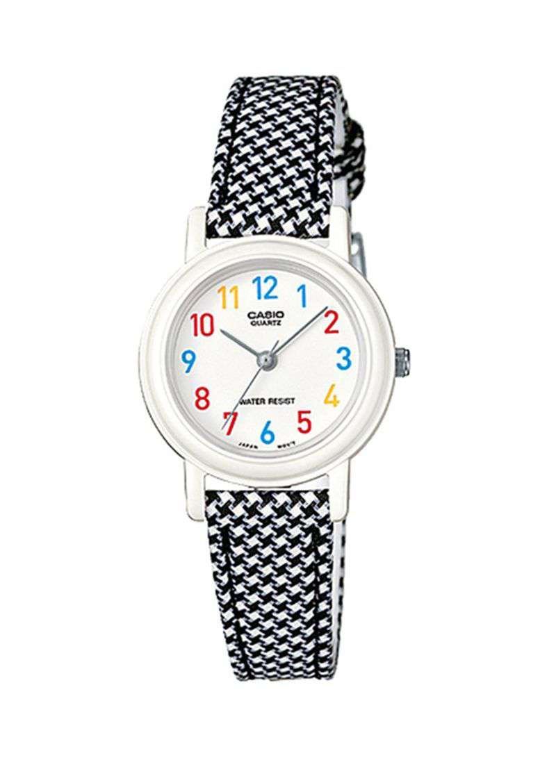 LQ-139LB-1B Black/Stripe Leather Strap Watch for Women-Watch Portal Philippines