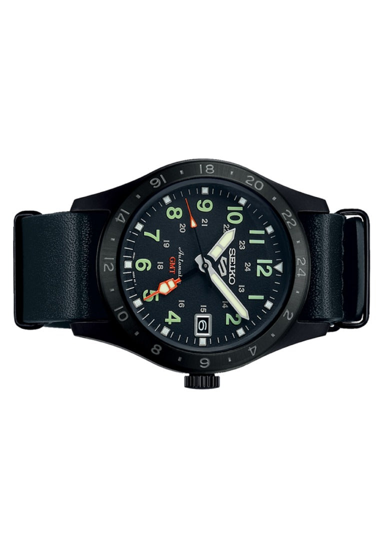 Seiko 5 Sports "Field Deception GMT" Automatic Leather Strap Watch for Men SSK025K1-Watch Portal Philippines