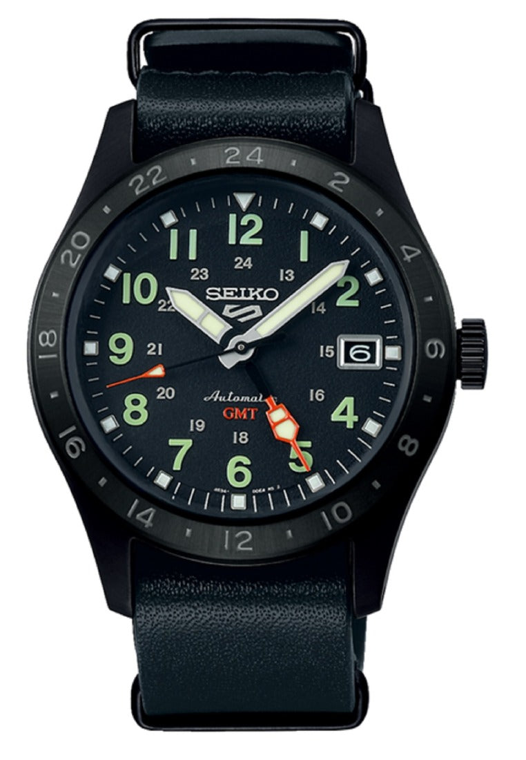 Seiko 5 Sports "Field Deception GMT" Automatic Leather Strap Watch for Men SSK025K1-Watch Portal Philippines