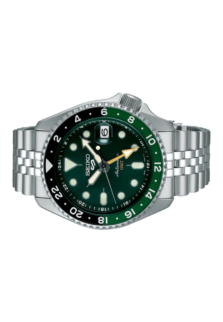 Seiko 5 Sports "Green SKX GMT" Automatic Stainless Steel Strap Watch for Men SSK035K1-Watch Portal Philippines