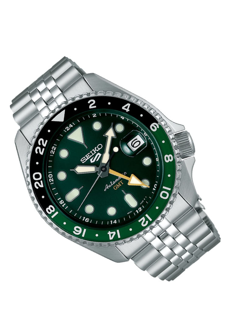 Seiko 5 Sports "Green SKX GMT" Automatic Stainless Steel Strap Watch for Men SSK035K1-Watch Portal Philippines