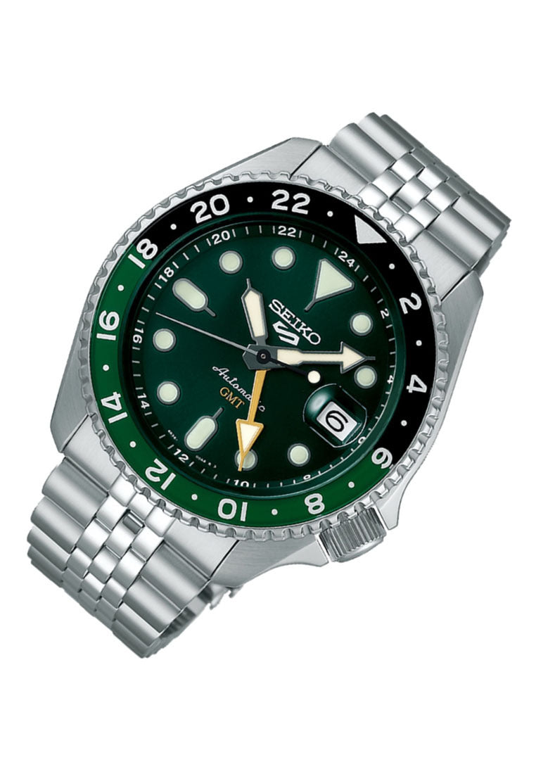 Seiko 5 Sports "Green SKX GMT" Automatic Stainless Steel Strap Watch for Men SSK035K1-Watch Portal Philippines