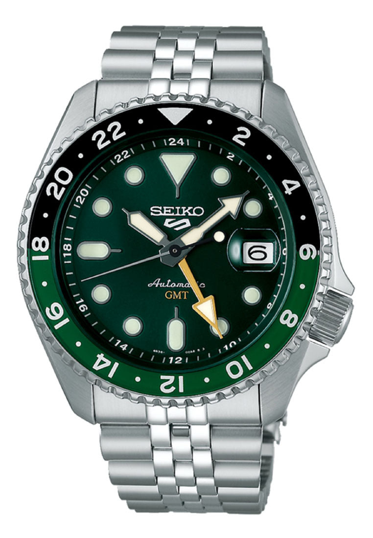 Seiko 5 Sports "Green SKX GMT" Automatic Stainless Steel Strap Watch for Men SSK035K1-Watch Portal Philippines
