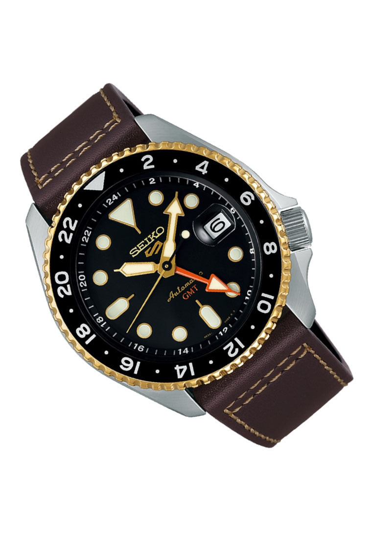 Seiko 5 Sports "SKX GMT" Automatic Leather Strap Watch for Men SSK036K1-Watch Portal Philippines