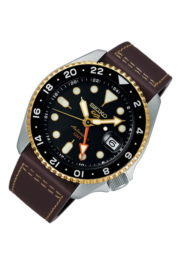 Seiko 5 Sports "SKX GMT" Automatic Leather Strap Watch for Men SSK036K1-Watch Portal Philippines