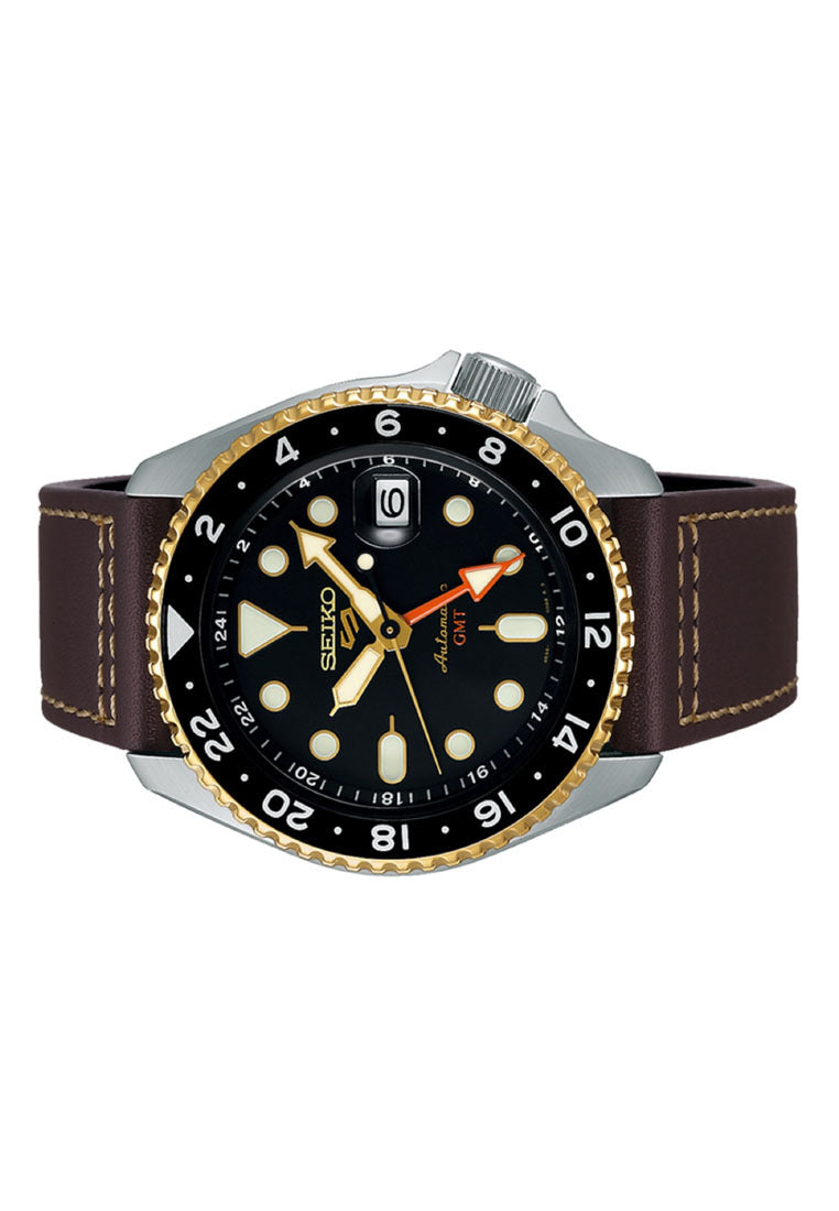 Seiko 5 Sports "SKX GMT" Automatic Leather Strap Watch for Men SSK036K1-Watch Portal Philippines