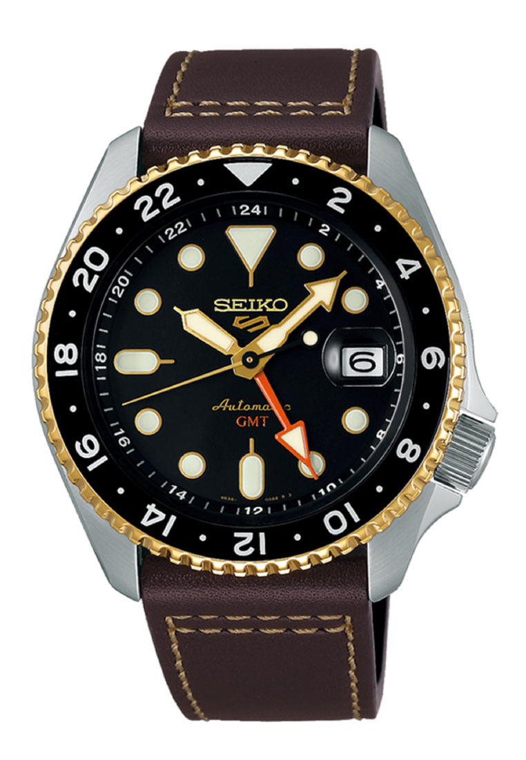 Seiko 5 Sports "SKX GMT" Automatic Leather Strap Watch for Men SSK036K1-Watch Portal Philippines