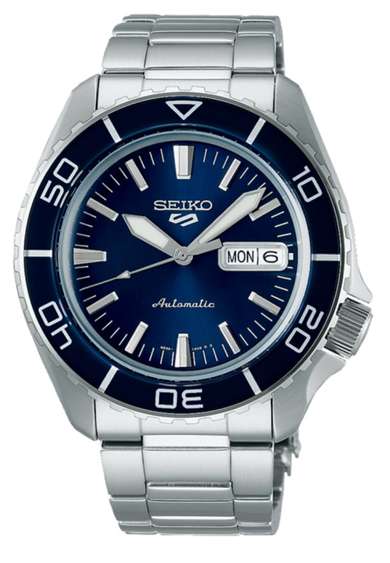 Seiko 5 Sports "SNZH5 Reissue Blue Fathoms" Automatic Stainless Steel Strap Watch for Men SRPK97K1-Watch Portal Philippines