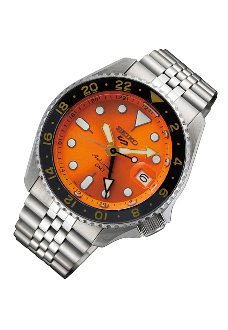 Seiko 5 Sports SSK005K1 Mikan Orange GMT Automatic Stainless Steel Watch for Men-Watch Portal Philippines
