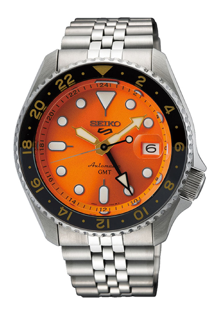 Seiko 5 Sports SSK005K1 Mikan Orange GMT Automatic Stainless Steel Watch for Men-Watch Portal Philippines