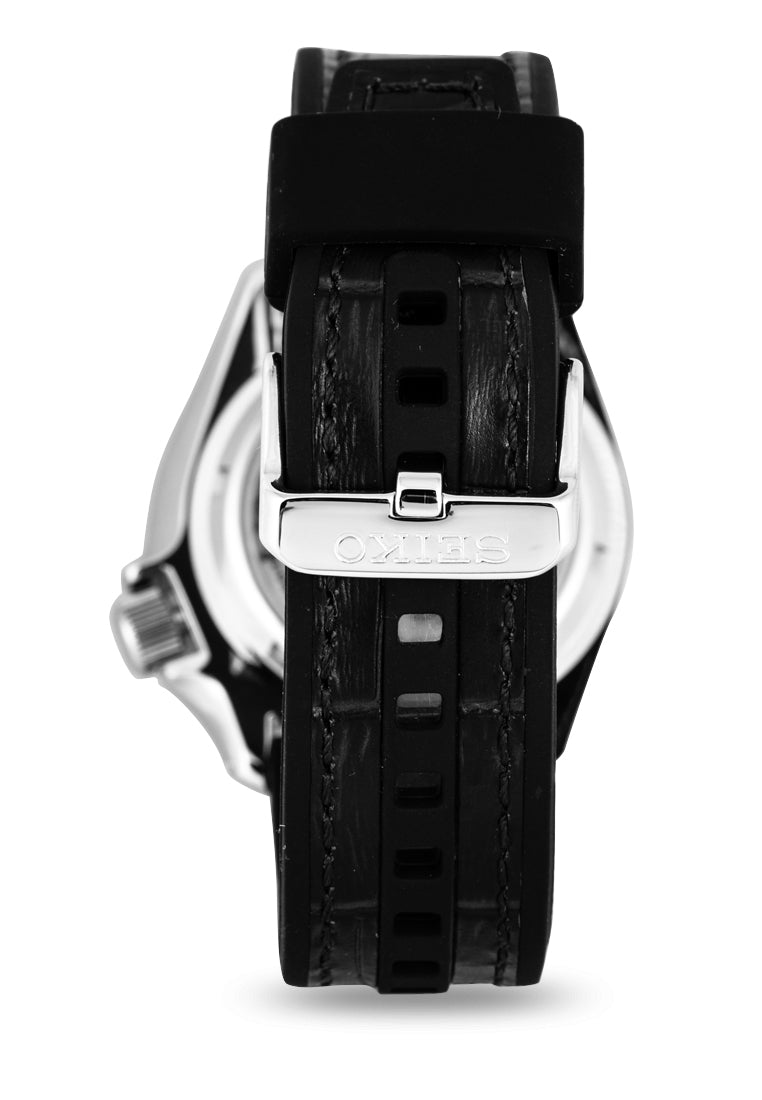 Seiko 5 SRPD55K2 Sports Black Leather Strap Automatic Watch for Men-Watch Portal Philippines