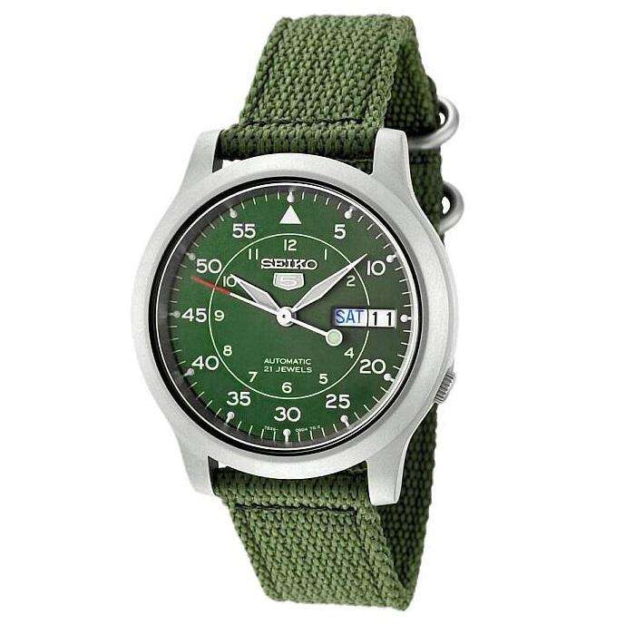 SEIKO SNK805K2 Automatic Green Automatic Nylon Strap Watch for Men-Watch Portal Philippines