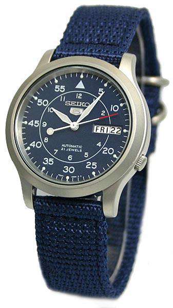 SEIKO SNK807K2 Automatic Blue Nylon Strap Watch for Men-Watch Portal Philippines