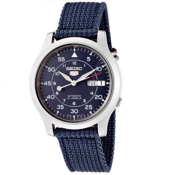 SEIKO SNK807K2 Automatic Blue Nylon Strap Watch for Men-Watch Portal Philippines