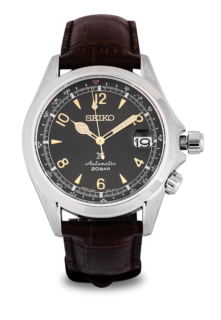 Seiko SPB121J1 Prospex Alpinist Leather Strap Automatic Watch for Men