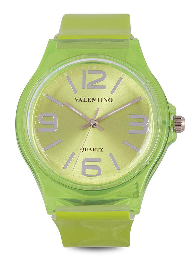 Valentino 20121131-Light Green Plastic Strap Watch For Men And Women-Watch Portal Philippines