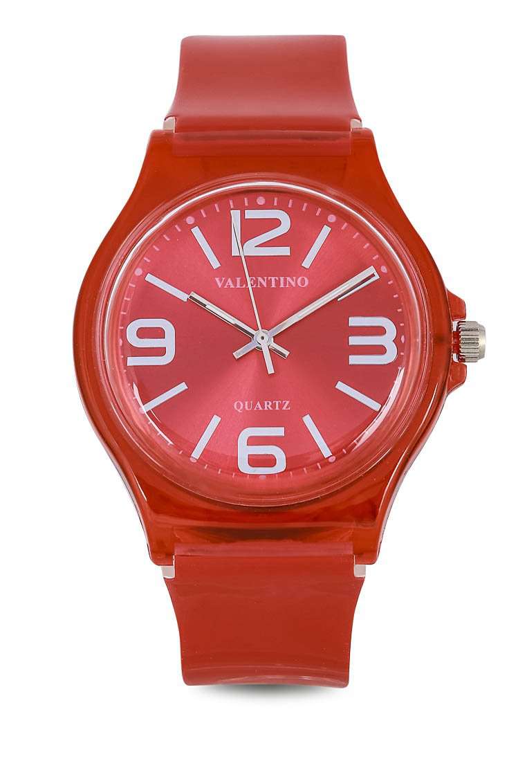 Valentino 20121131-NEW RED Plastic Strap Watch for Women-Watch Portal Philippines