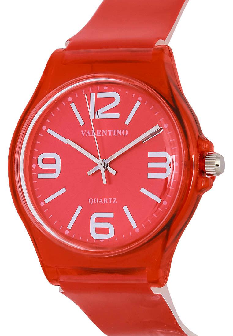 Valentino 20121131-Red Plastic Strap Watch for Men and Women-Watch Portal Philippines