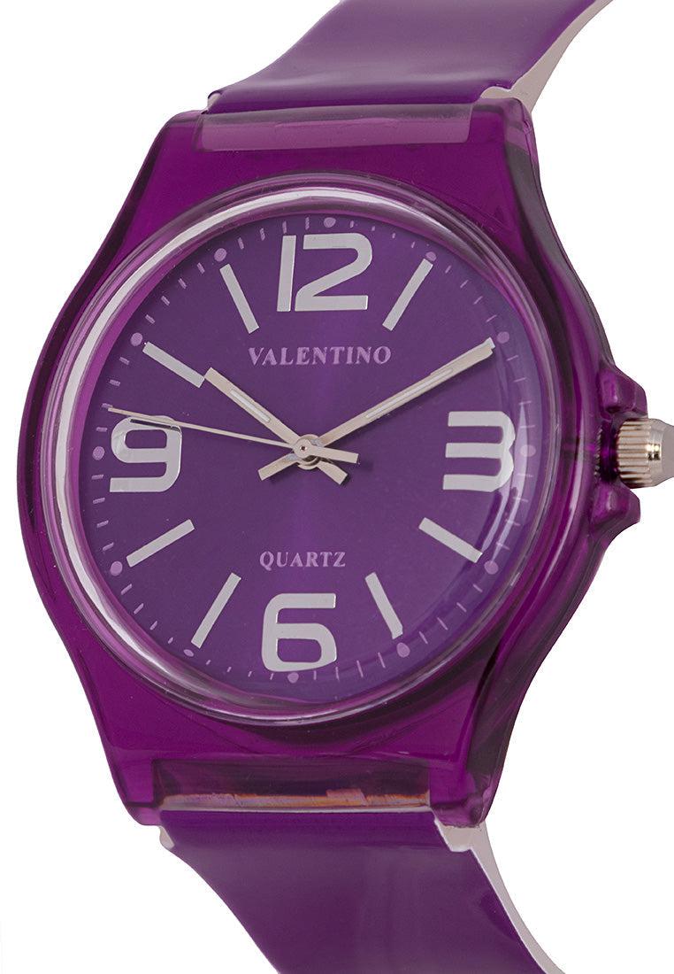 Valentino 20121131-Violet Plastic Strap Watch For Men And Women-Watch Portal Philippines