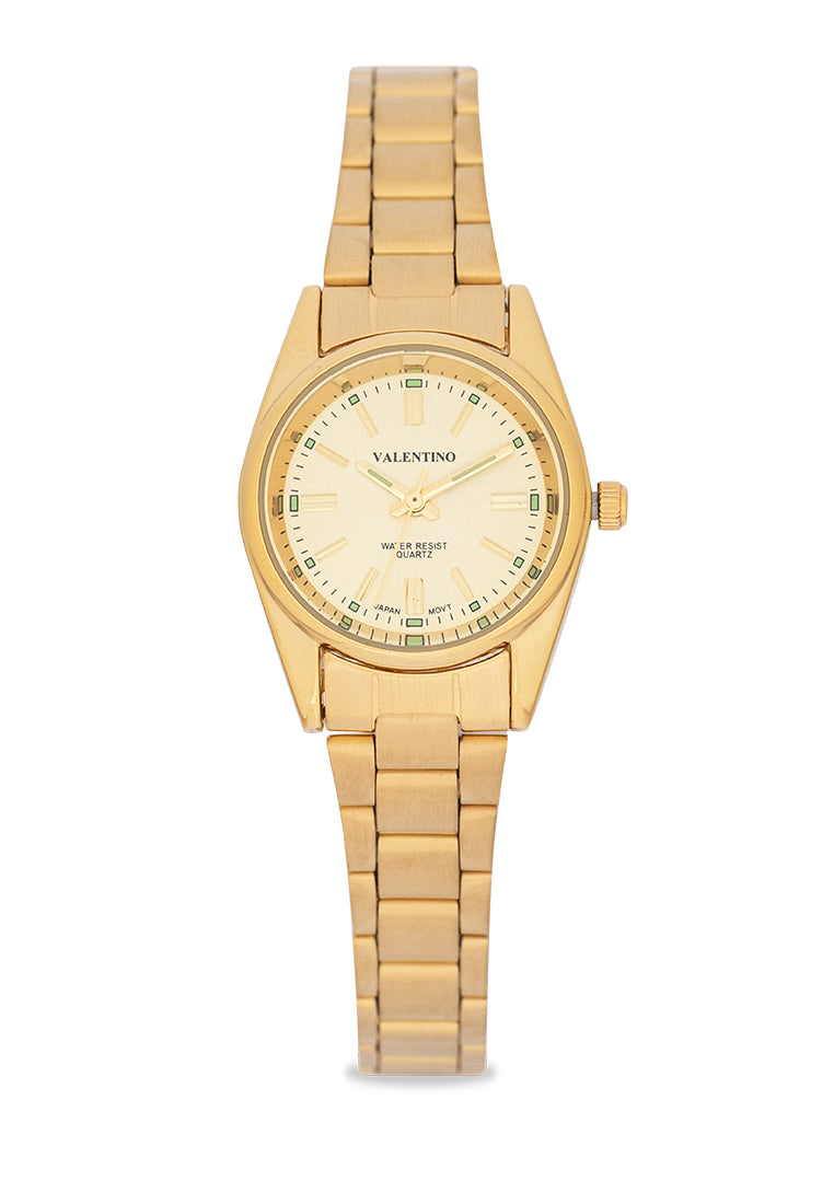 Valentino 20121507-GOLD-GOLD DIAL Analog Stainless Band Watch for Women-Watch Portal Philippines
