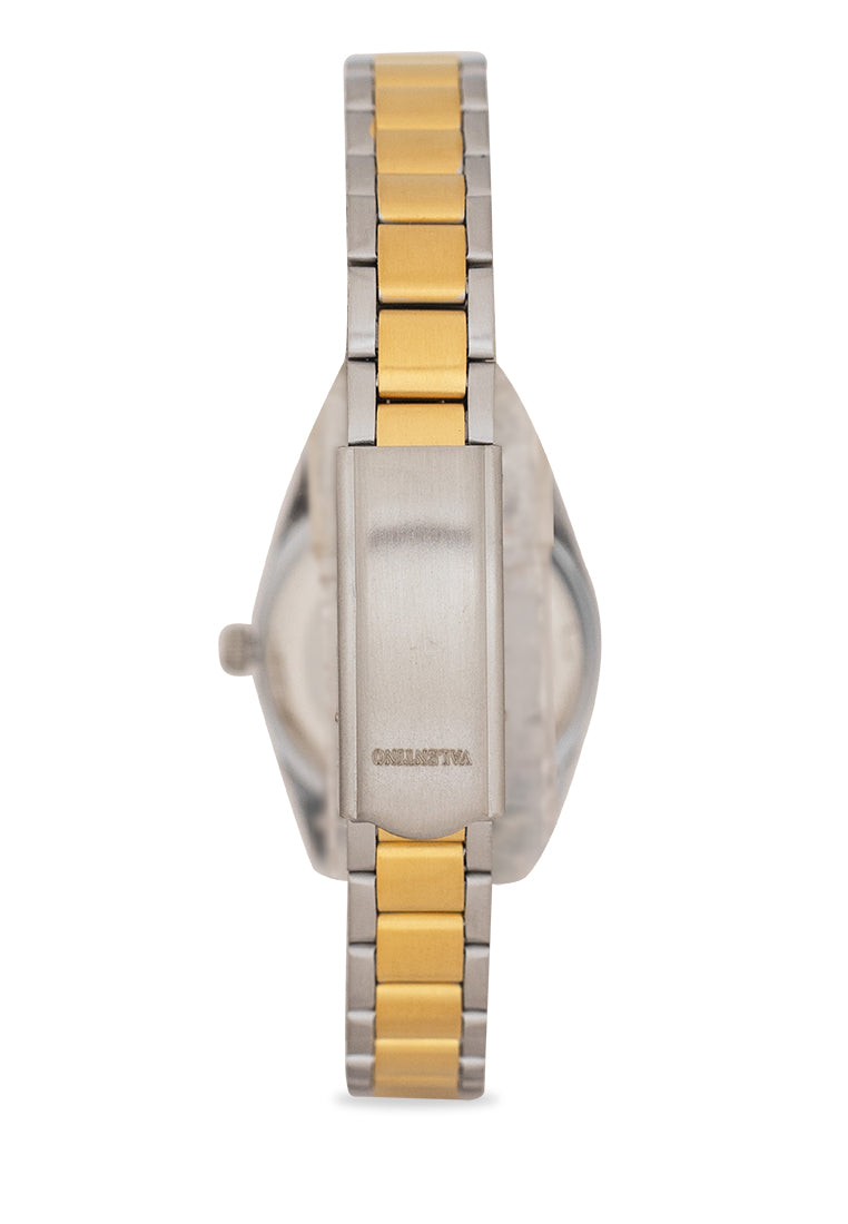 Valentino 20121507-TWO TONE-BLACK DIAL Analog Stainless Band Watch for Women-Watch Portal Philippines