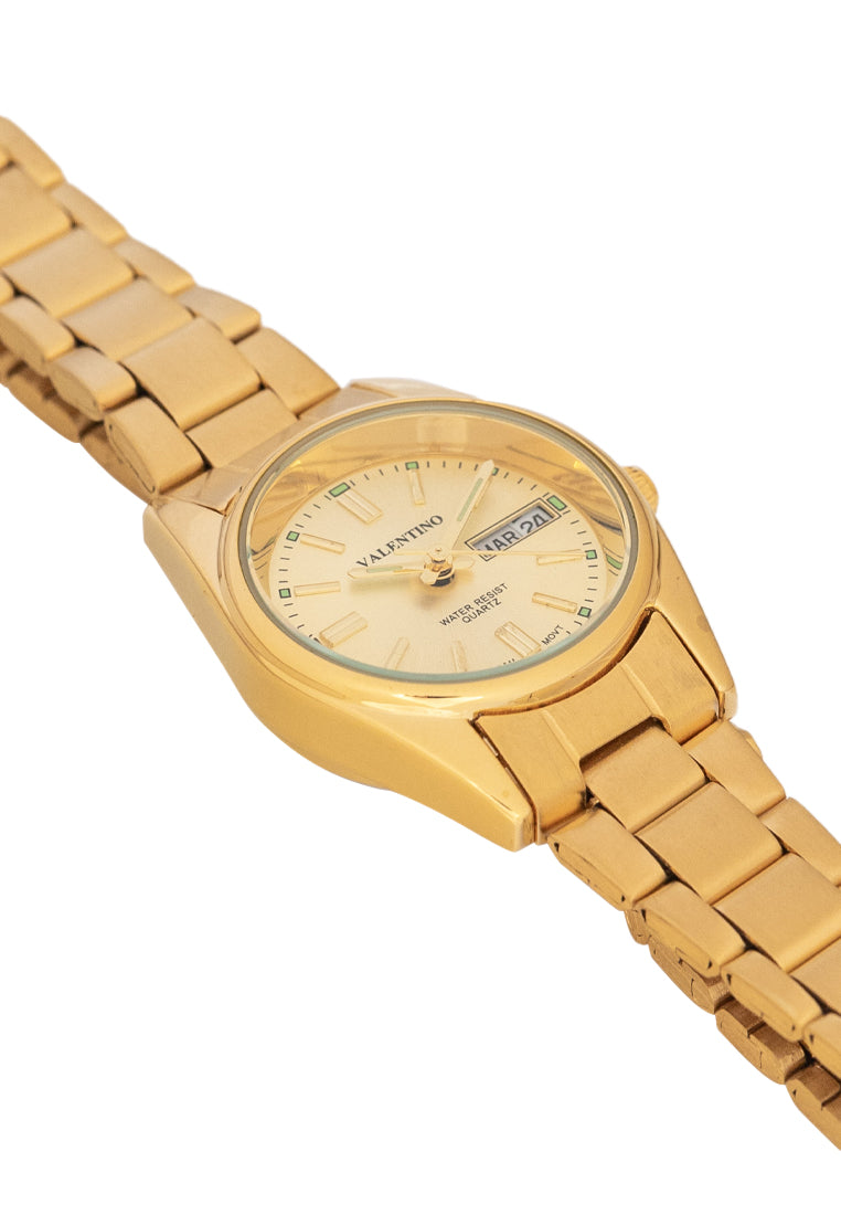 Valentino 20121509-GOLD-GOLD DIAL Analog Stainless Band Watch for Women-Watch Portal Philippines