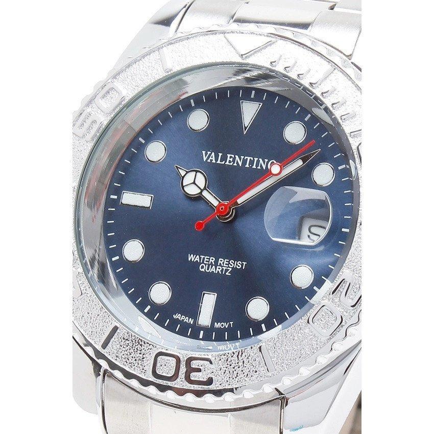 Valentino 20121587-SILVER - BLUE DIAL Y-MASTER IP WHITE STYLE G STAINLESS BAND STRAP Watch for Men-Watch Portal Philippines