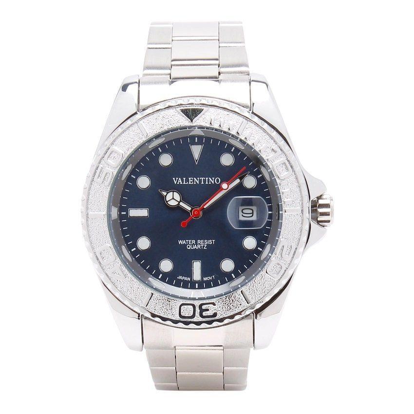 Valentino 20121587-SILVER - BLUE DIAL Y-MASTER IP WHITE STYLE G STAINLESS BAND STRAP Watch for Men-Watch Portal Philippines