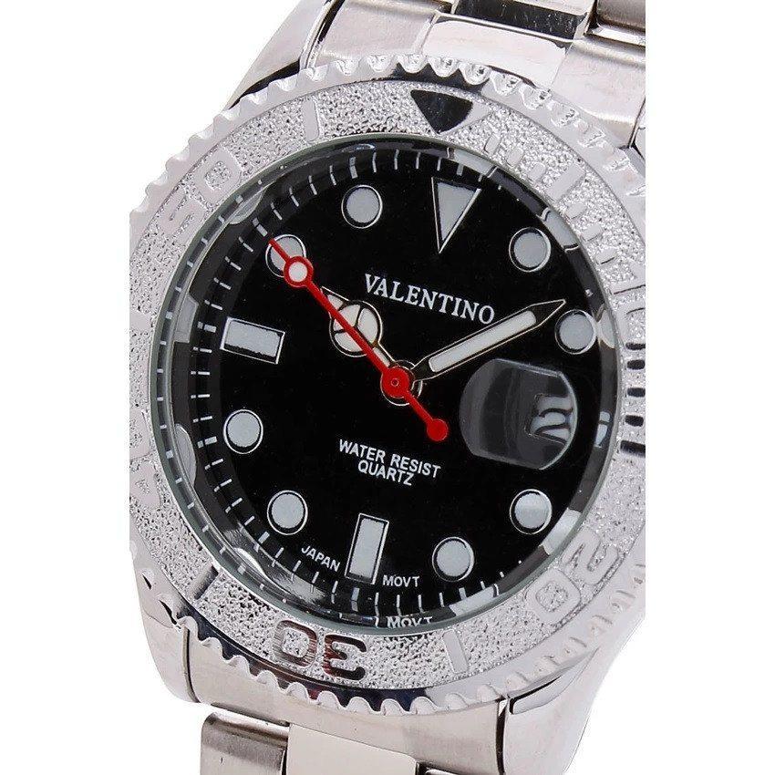 Valentino 20121588-SILVER - BLACK DIAL Y-MASTER IP WHITE STYLE L STAINLESS BAND STRAP Watch for Women-Watch Portal Philippines