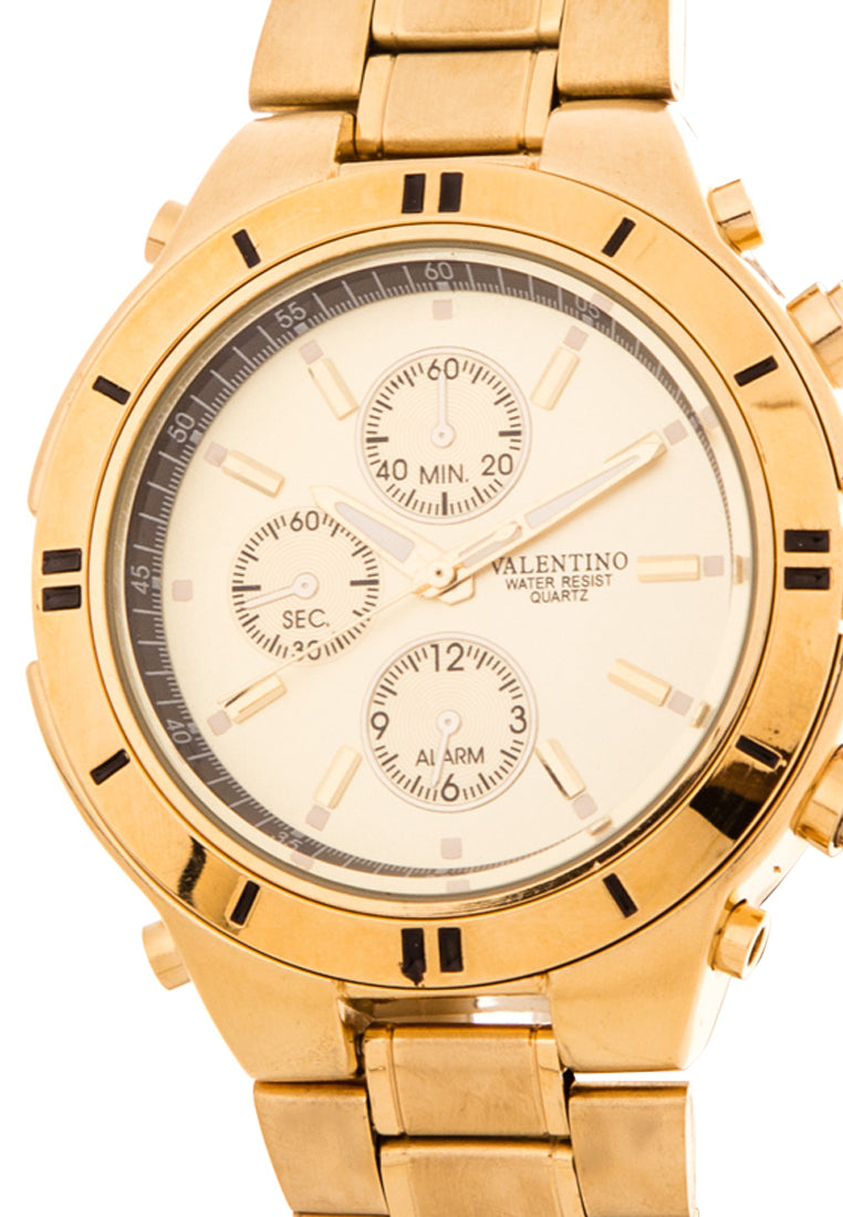 Valentino 20121649-GOLD - GOLD DIAL Analog Stainless Band Watch for Unisex-Watch Portal Philippines